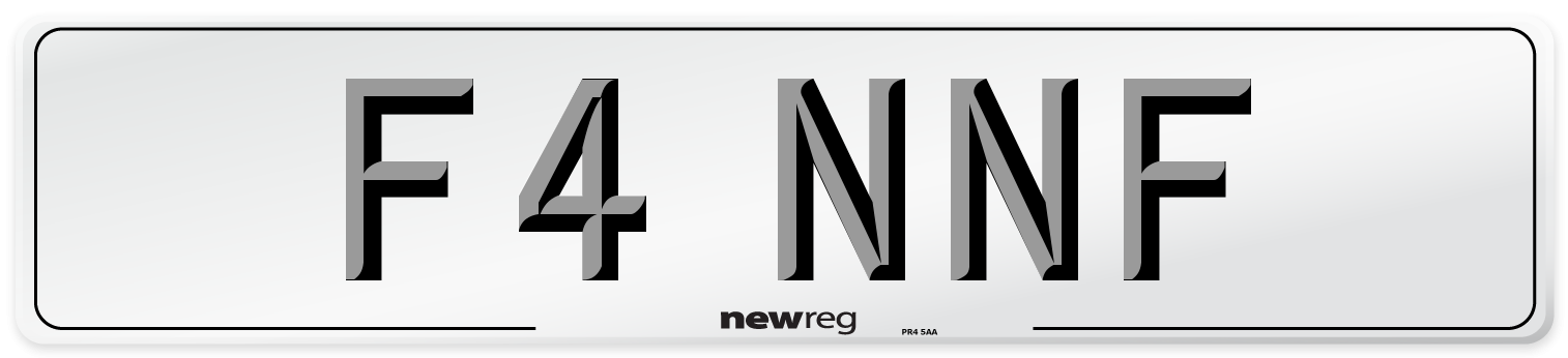 F4 NNF Number Plate from New Reg